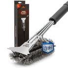 B-Ware! Hochwertige Profi BBQ Grillbürste aus Edelstahl - 360° Reinigung - Verpackung kann eingerissen oder beschädigt sein! - grillart®