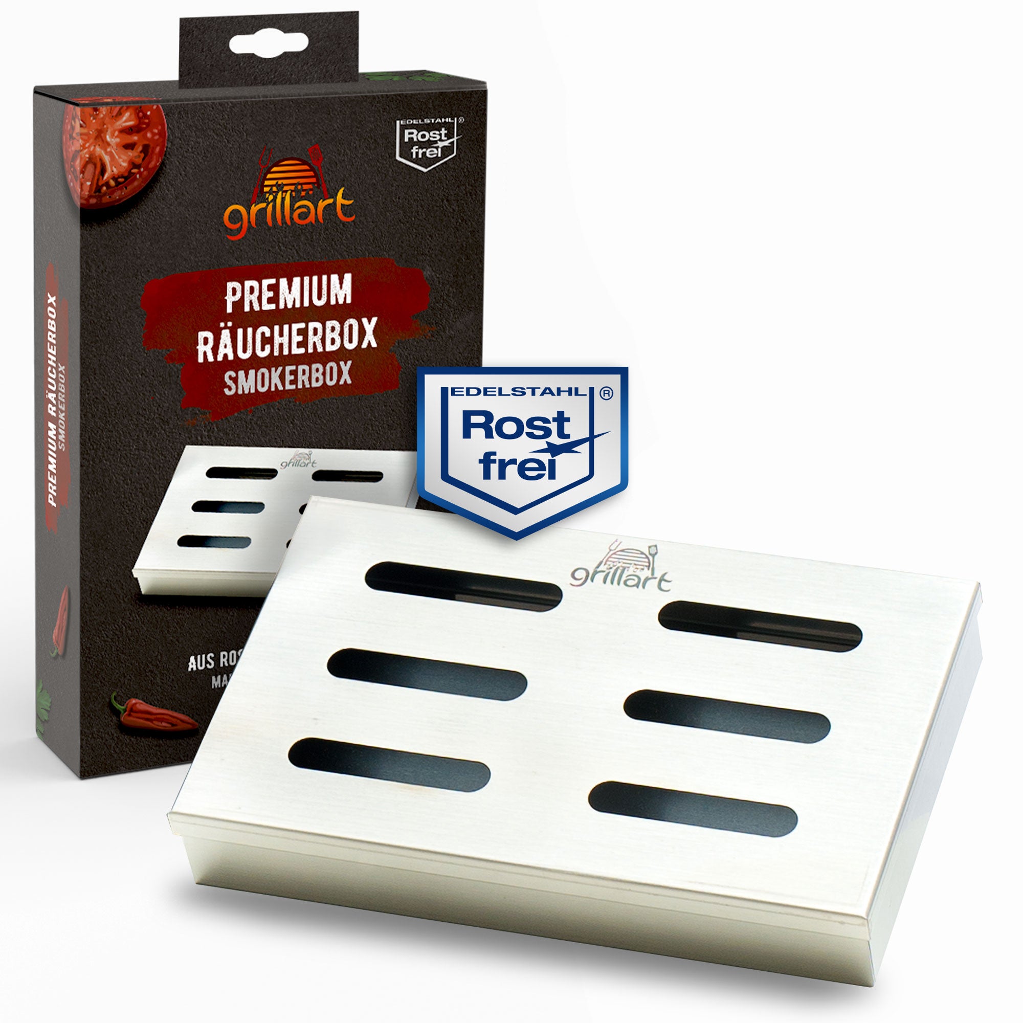 Original BBQ Räucherbox aus 100% rostfreiem Edelstahl - grillart®
