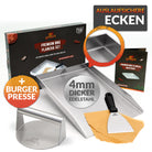 Premium Plancha Grillplatte aus hochwertigem Edelstahl inkl. Grillspachtel - hergestellt in Österreich (Induktionsgeeignet) - grillart®