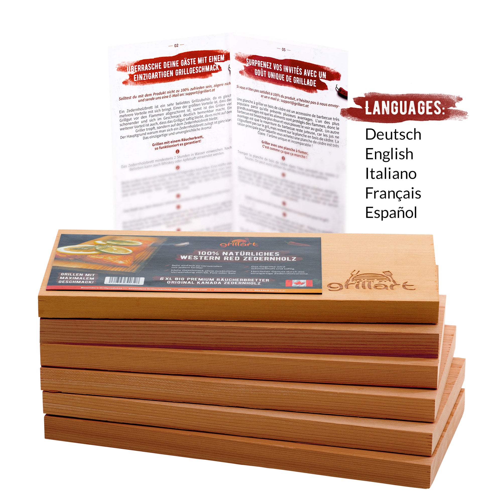 Zedernholzbretter zum Grillen –  aus 100% natürlichem Western Red Zedernholz - grillart®