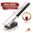 B-Ware! Hochwertige Profi BBQ Grillbürste aus Edelstahl - 360° Reinigung - Verpackung kann eingerissen oder beschädigt sein! - grillart®
