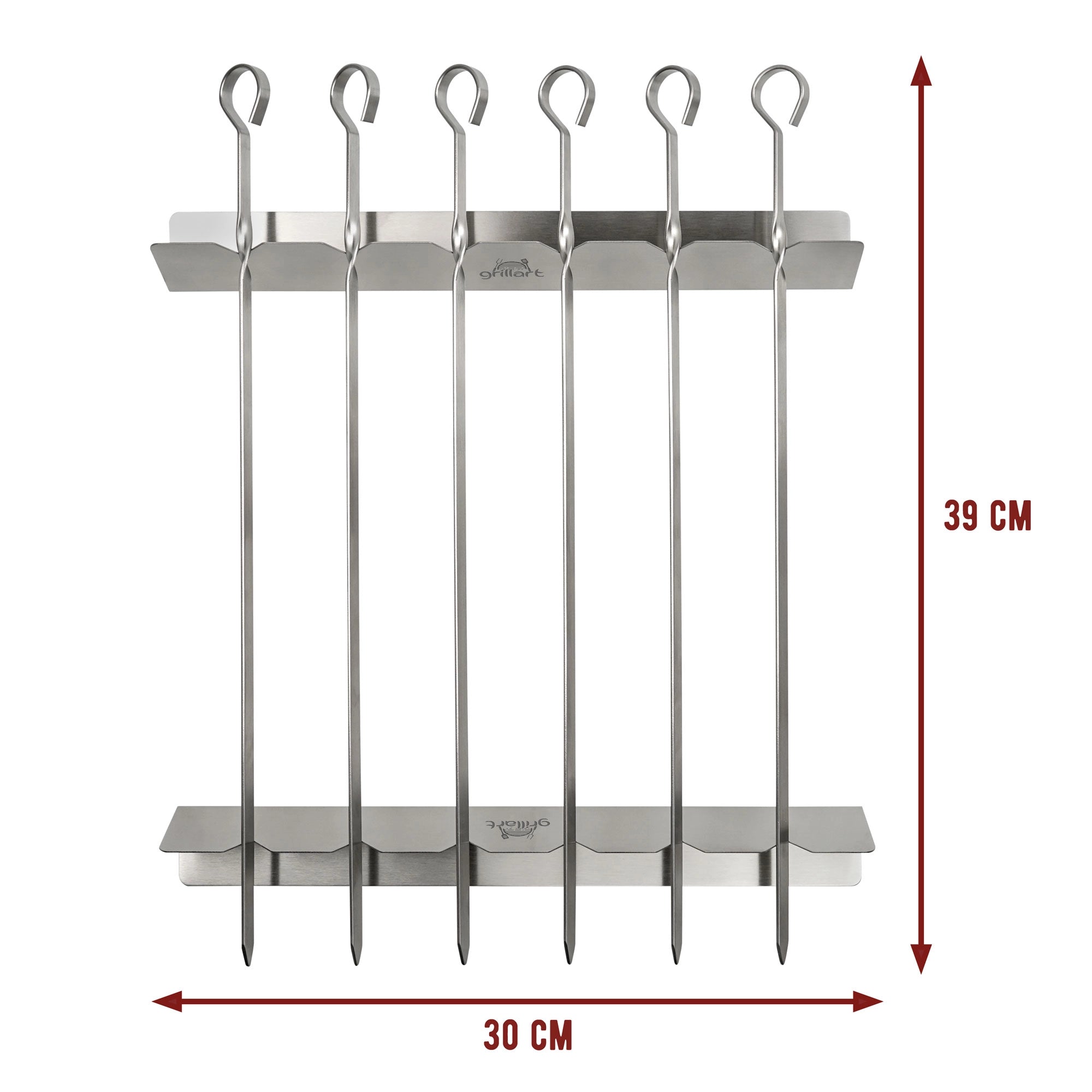 Premium Schaschlikspieße aus Edelstahl mit Gestell - grillart®