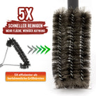 B-Ware! Hochwertige Profi BBQ Grillbürste aus Edelstahl - 360° Reinigung - Verpackung kann eingerissen oder beschädigt sein! - grillart®