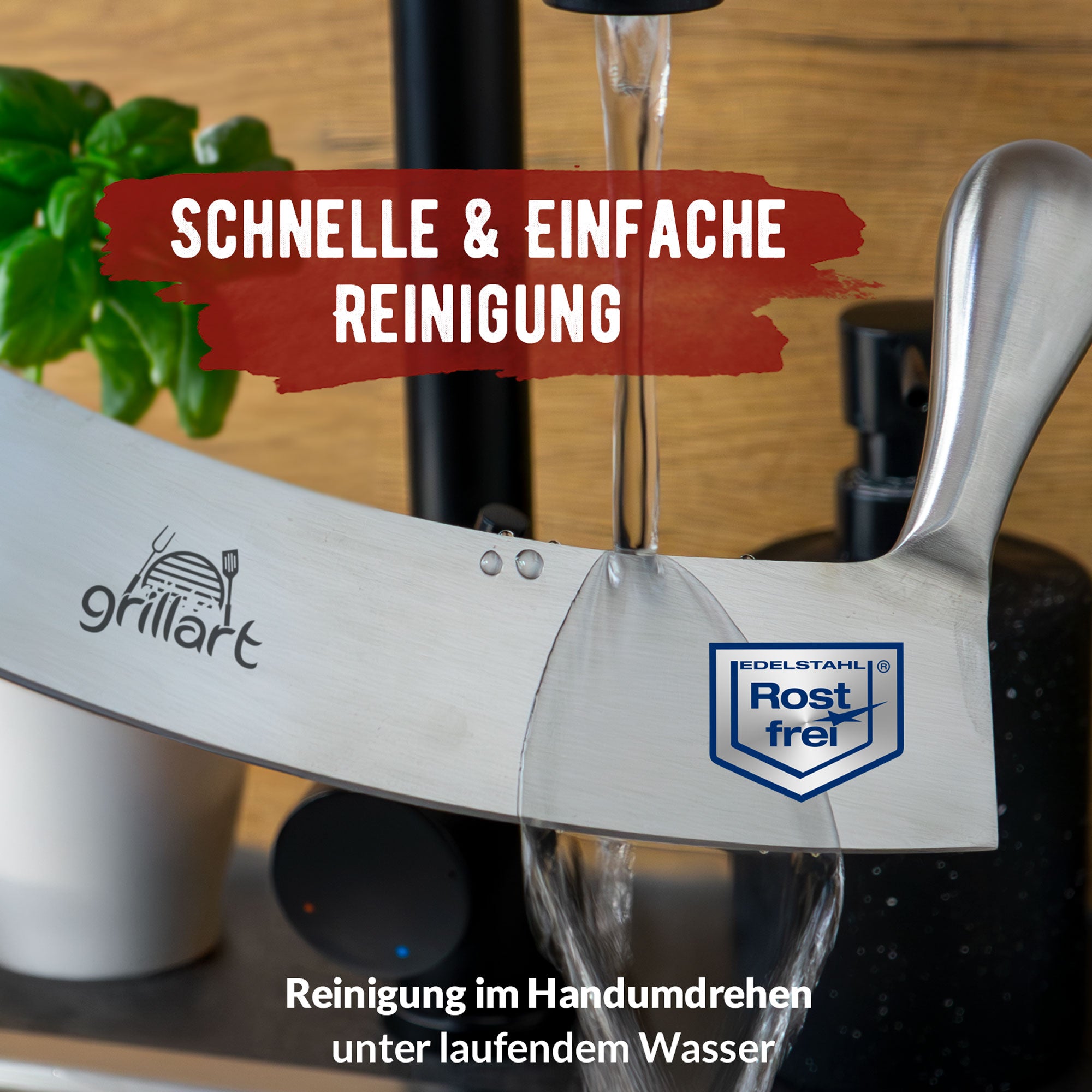 grillart® Premium Pizzamesser – Extra scharfer Edelstahl Pizzaschneider - grillart®