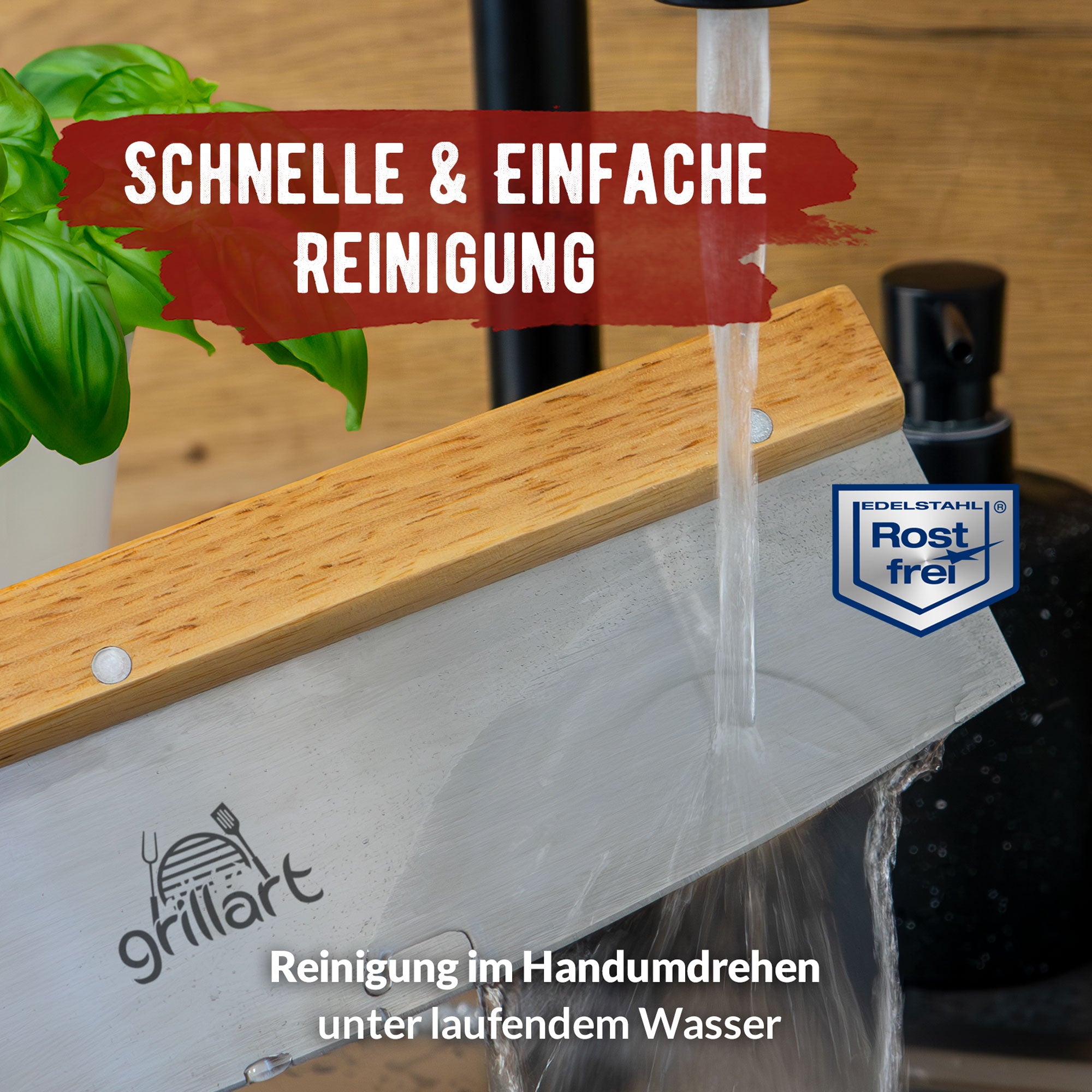 grillart® Premium Pizzamesser – Extra scharfer Edelstahl Pizzaschneider - grillart®