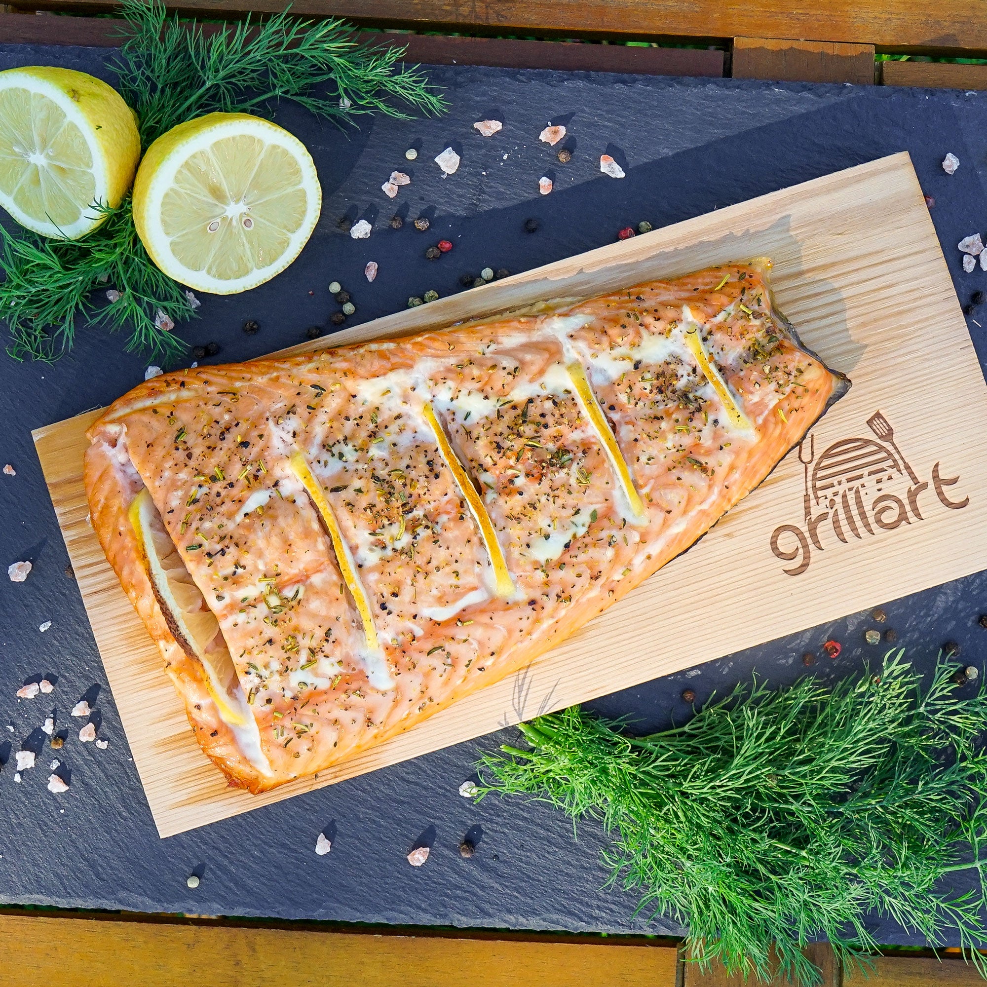 B-Ware! - Räucherbretter zum Grillen – aus 100% natürlichem Holz - Es können Risse und Astlöcher vorkommen! - grillart®