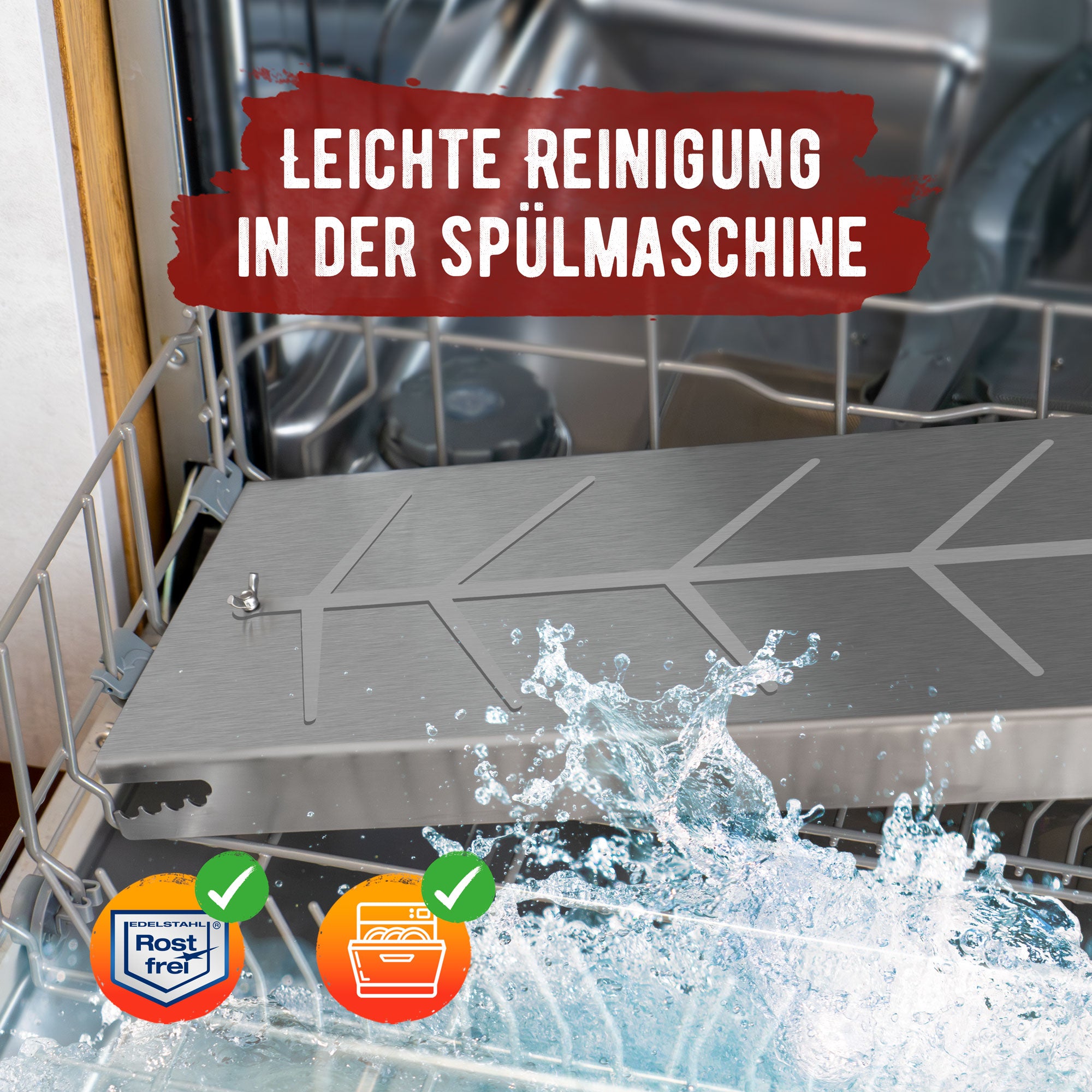 Premium Flammlachsbrett aus hochwertigem Edelstahl – 5-stufig verstellbar und um 180° drehbar - grillart®