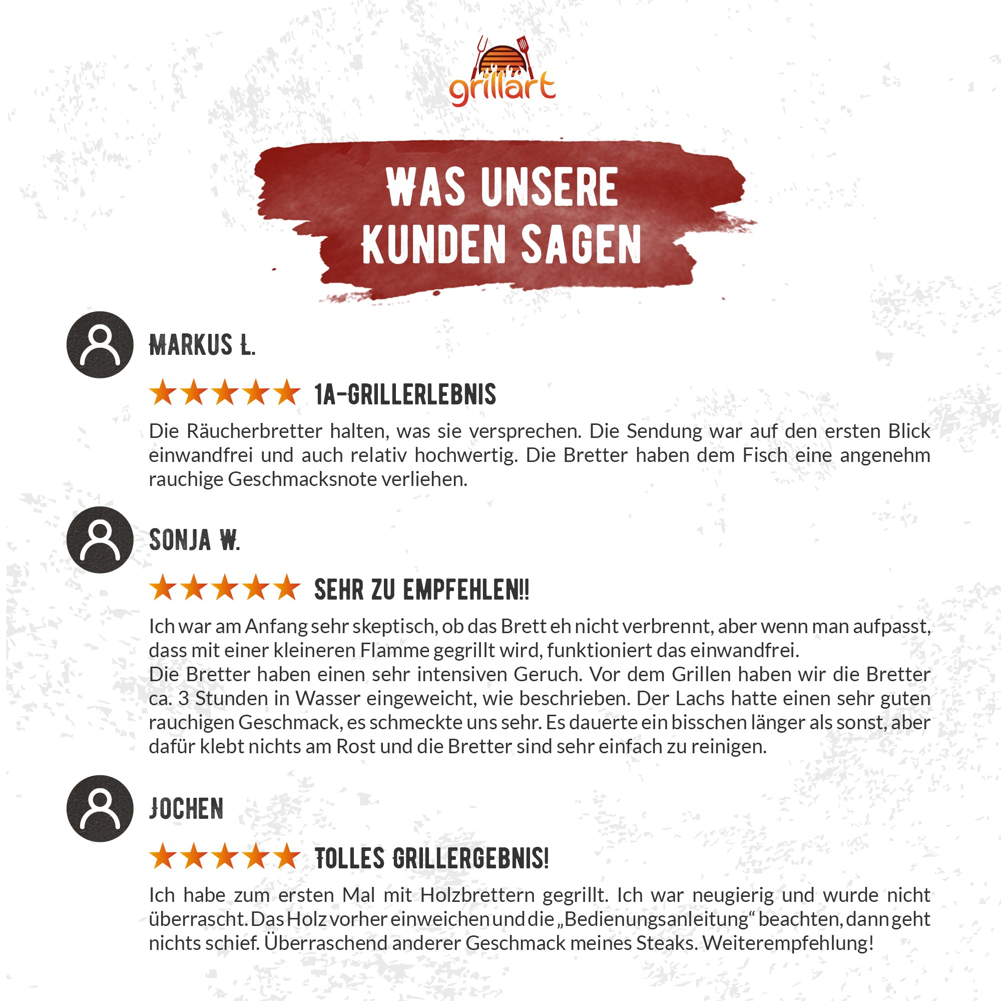 B-Ware! - Räucherbretter zum Grillen – aus 100% natürlichem Holz - Es können Risse und Astlöcher vorkommen! - grillart®