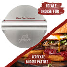 Premium Plancha Grillplatte aus hochwertigem Edelstahl inkl. Grillspachtel - hergestellt in Österreich (Induktionsgeeignet) - grillart®