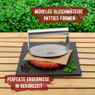 Premium Plancha Grillplatte aus hochwertigem Edelstahl inkl. Grillspachtel - hergestellt in Österreich (Induktionsgeeignet) - grillart®