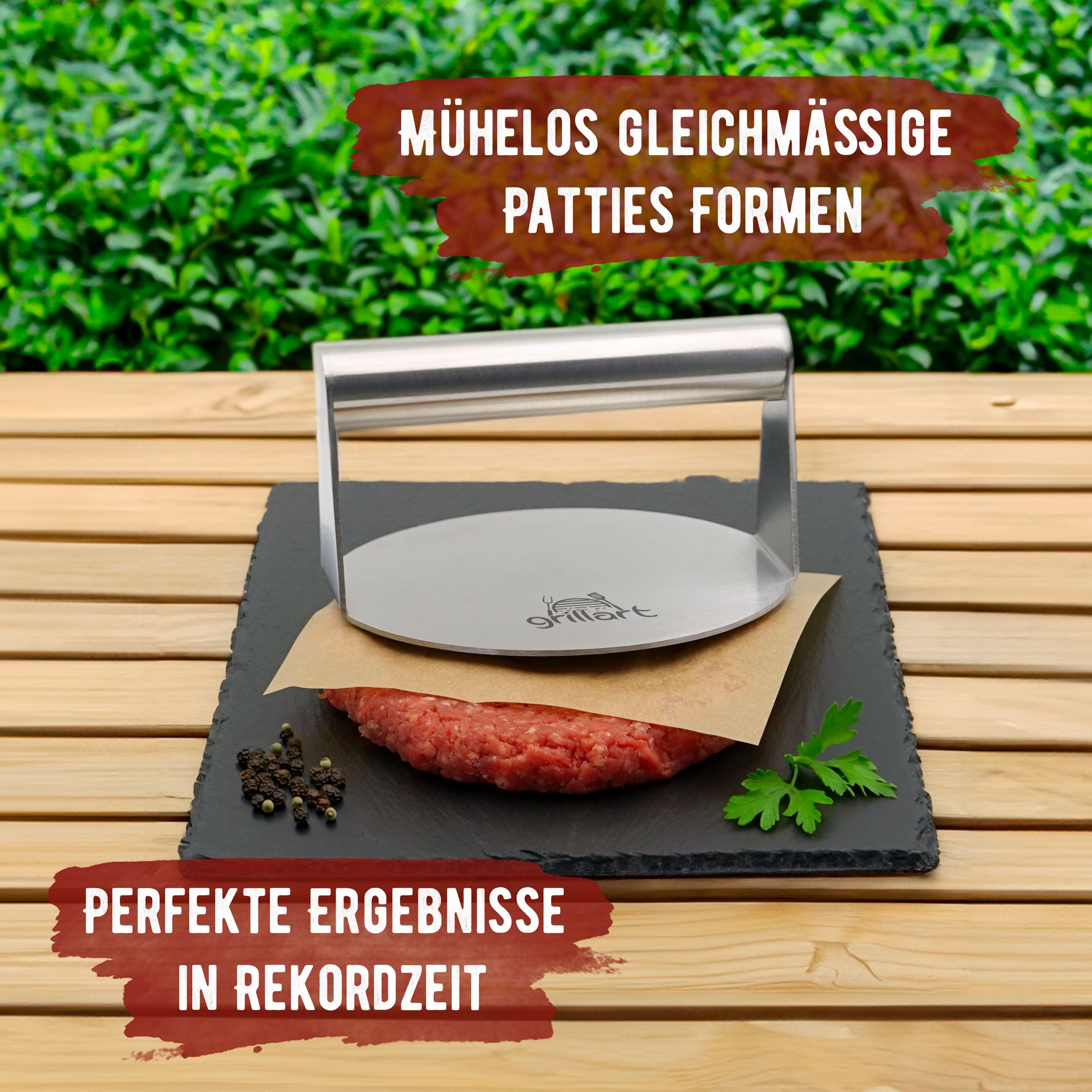 Premium Plancha Grillplatte aus hochwertigem Edelstahl inkl. Grillspachtel - hergestellt in Österreich (Induktionsgeeignet) - grillart®