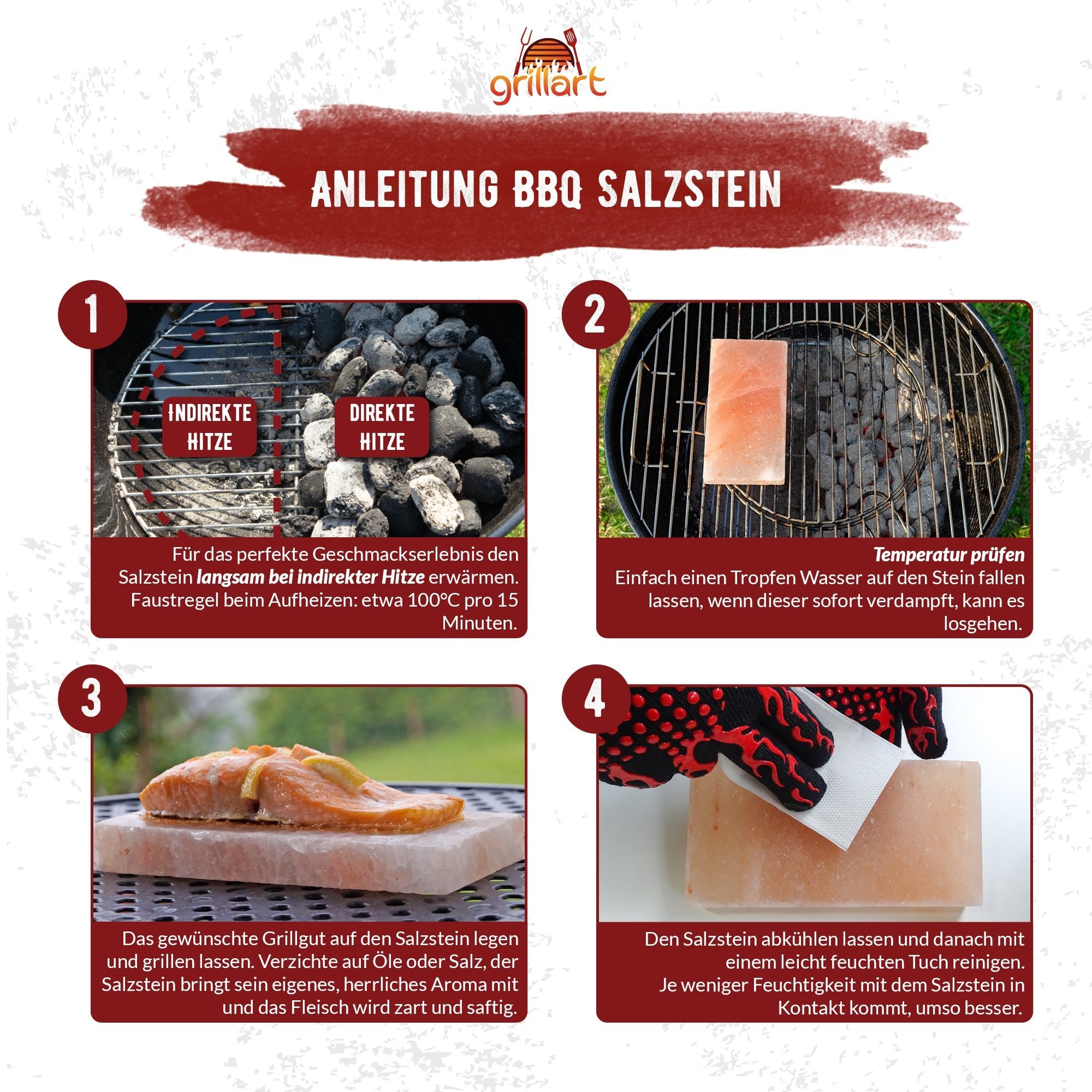 B - Ware Hochwertige Salzsteine zum Grillen - 2er Pack Achtung! Ecken können abgebrochen sein! - grillart®