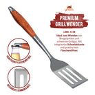 grillart® Premium Grillbesteck Set, 3 - teilig aus hochwertigem Edelstahl und edlen Holzgriffen - grillart®