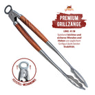 grillart® Premium Grillbesteck Set, 3 - teilig aus hochwertigem Edelstahl und edlen Holzgriffen - grillart®