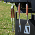 grillart® Premium Grillbesteck Set, 3 - teilig aus hochwertigem Edelstahl und edlen Holzgriffen - grillart®