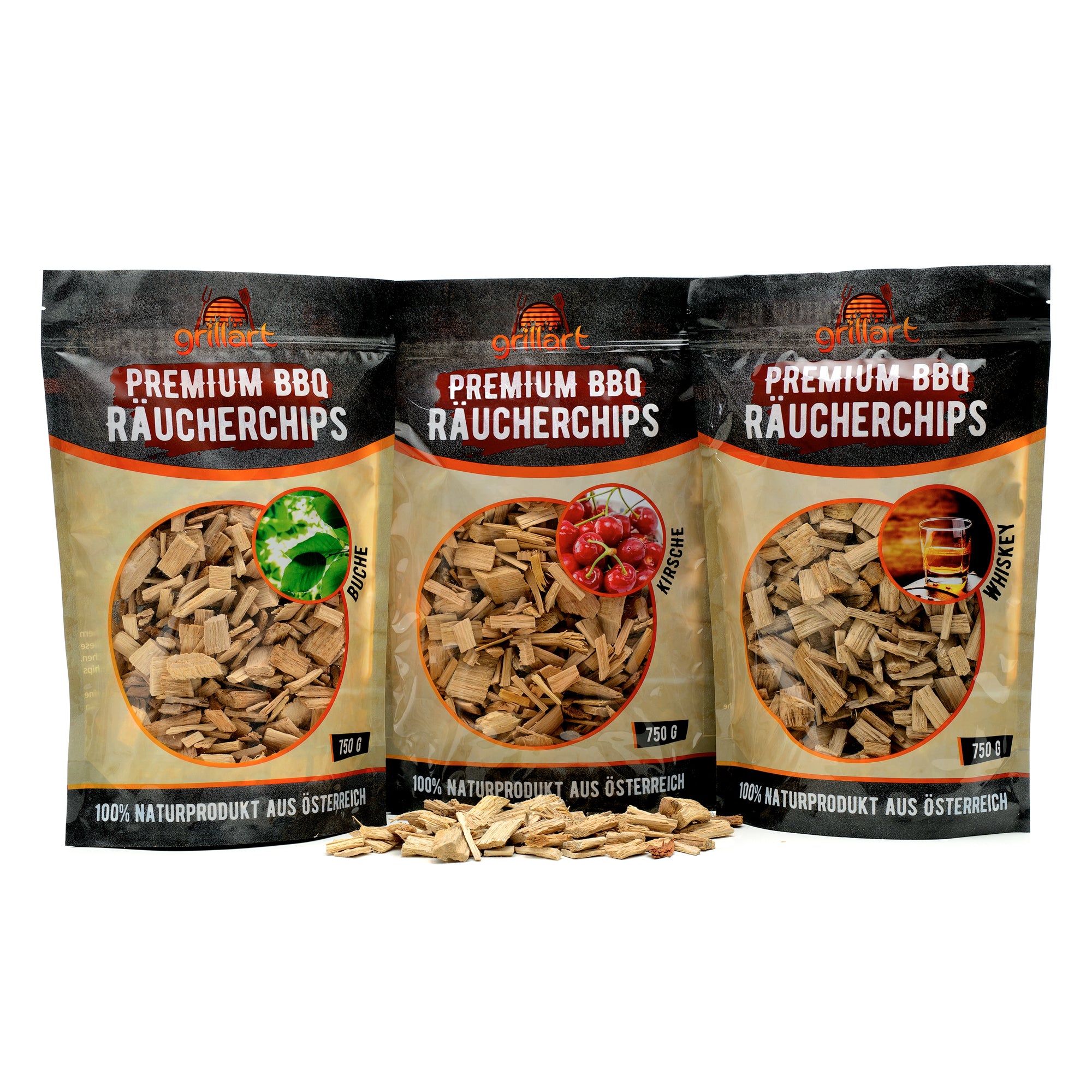 XL Premium Räucherchips Mix - sehr rauchaktives Räucherholz / Holzhackschnitzel - Vorteilspack - grillart®