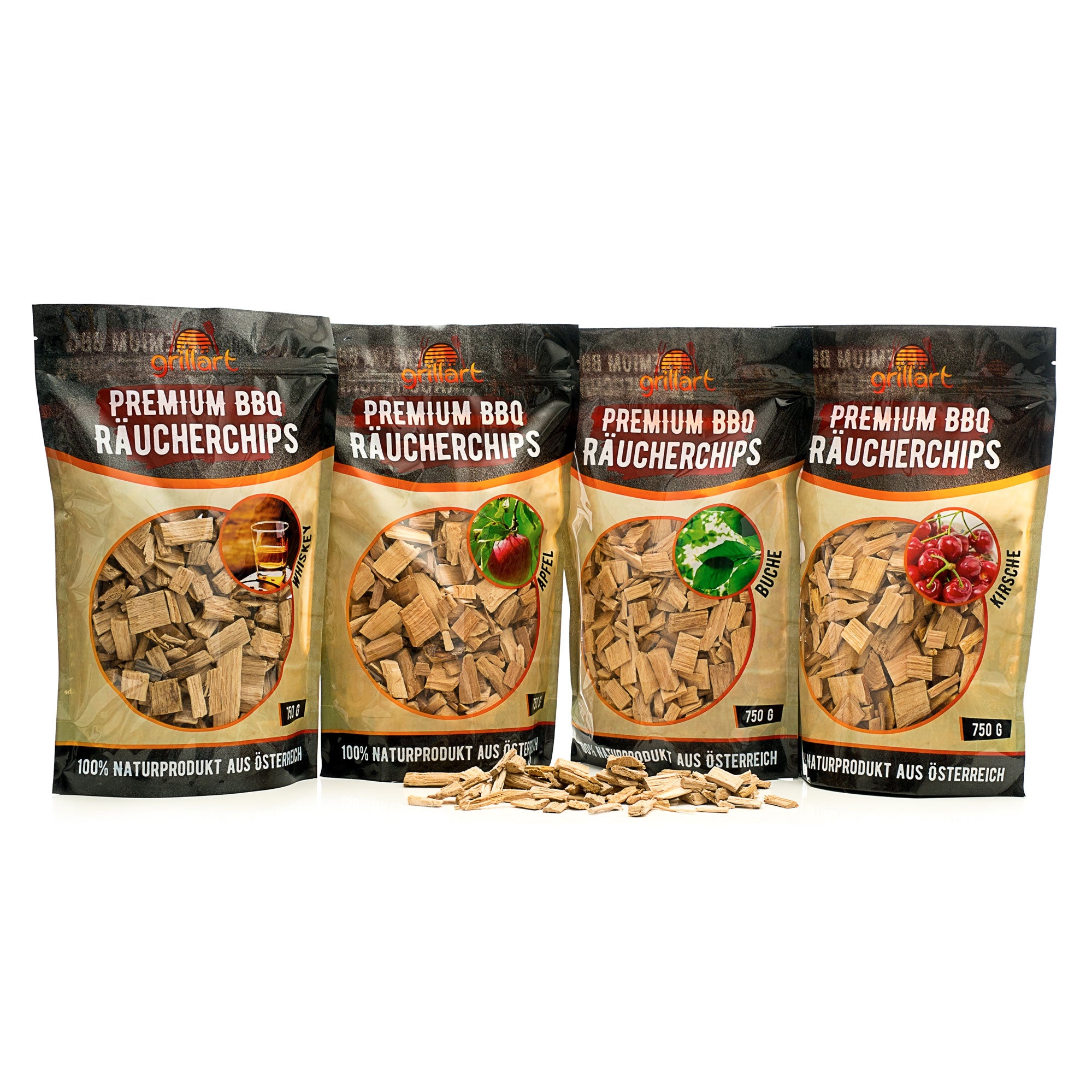 XL Premium Räucherchips Mix - sehr rauchaktives Räucherholz / Holzhackschnitzel - Vorteilspack - grillart®