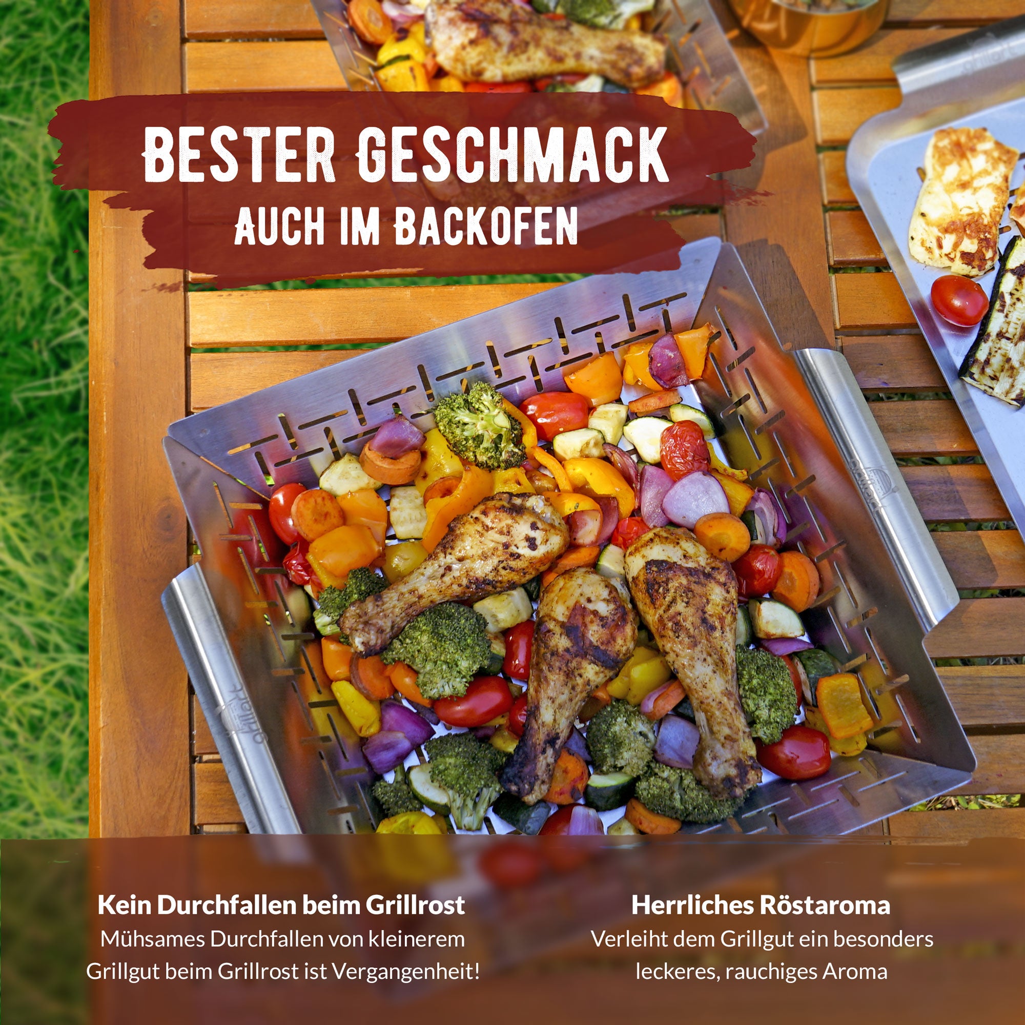 Premium Grillkorb und Grillschale aus hochwertigem Edelstahl - grillart®