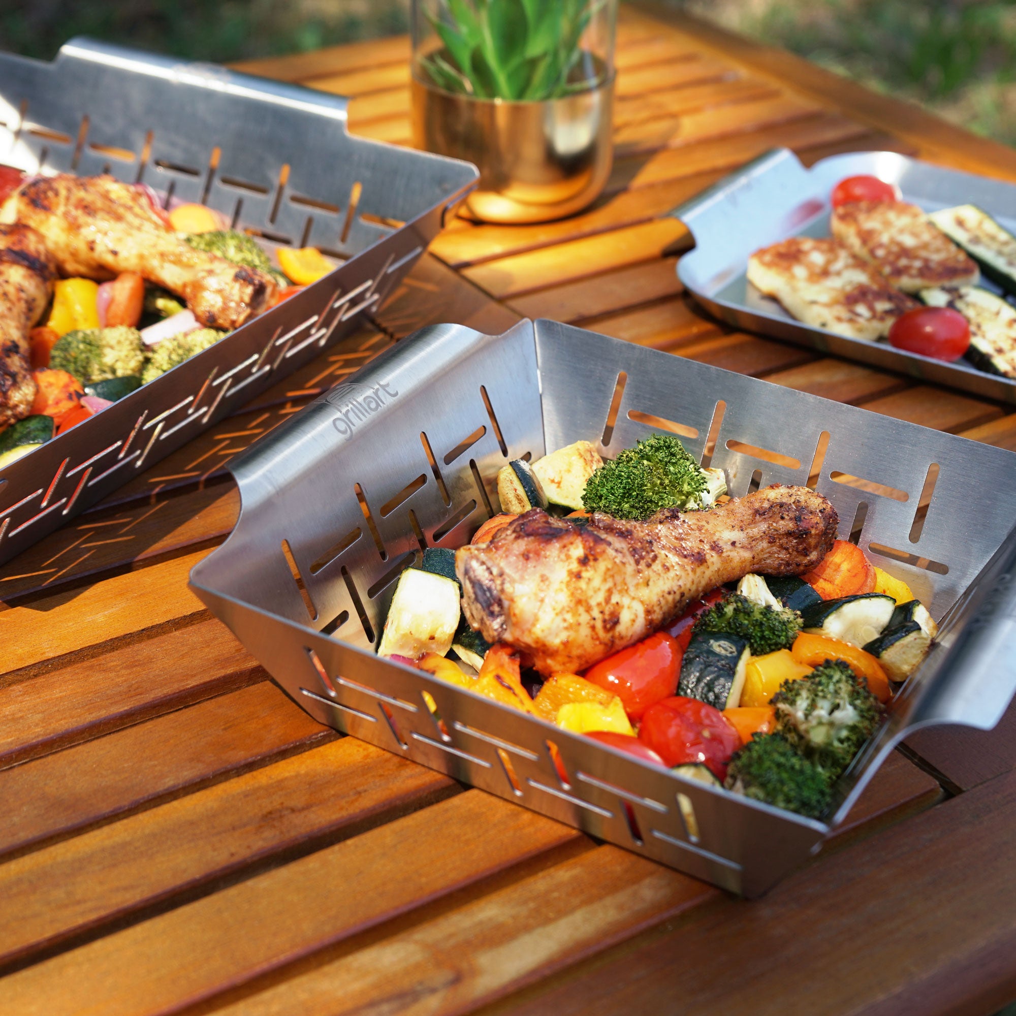 Premium Grillkorb und Grillschale aus hochwertigem Edelstahl - grillart®