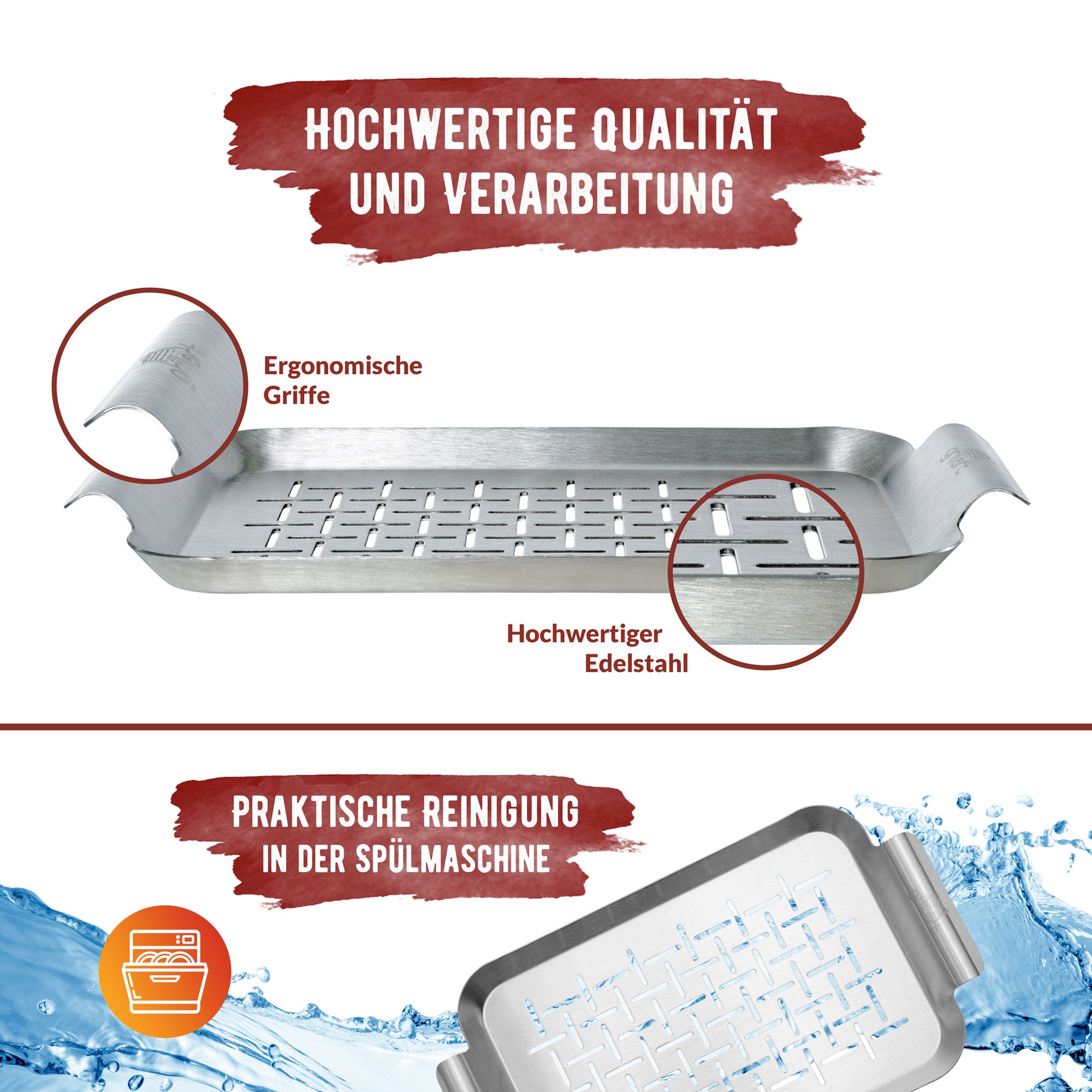 Premium Grillkorb und Grillschale aus hochwertigem Edelstahl - grillart®