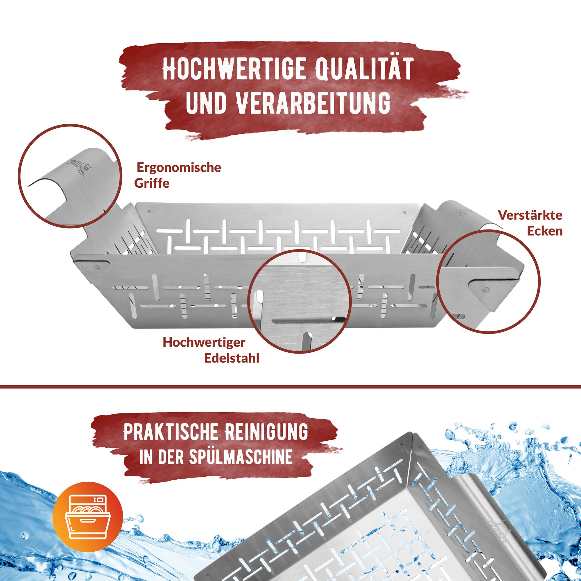 Premium Grillkorb und Grillschale aus hochwertigem Edelstahl - grillart®