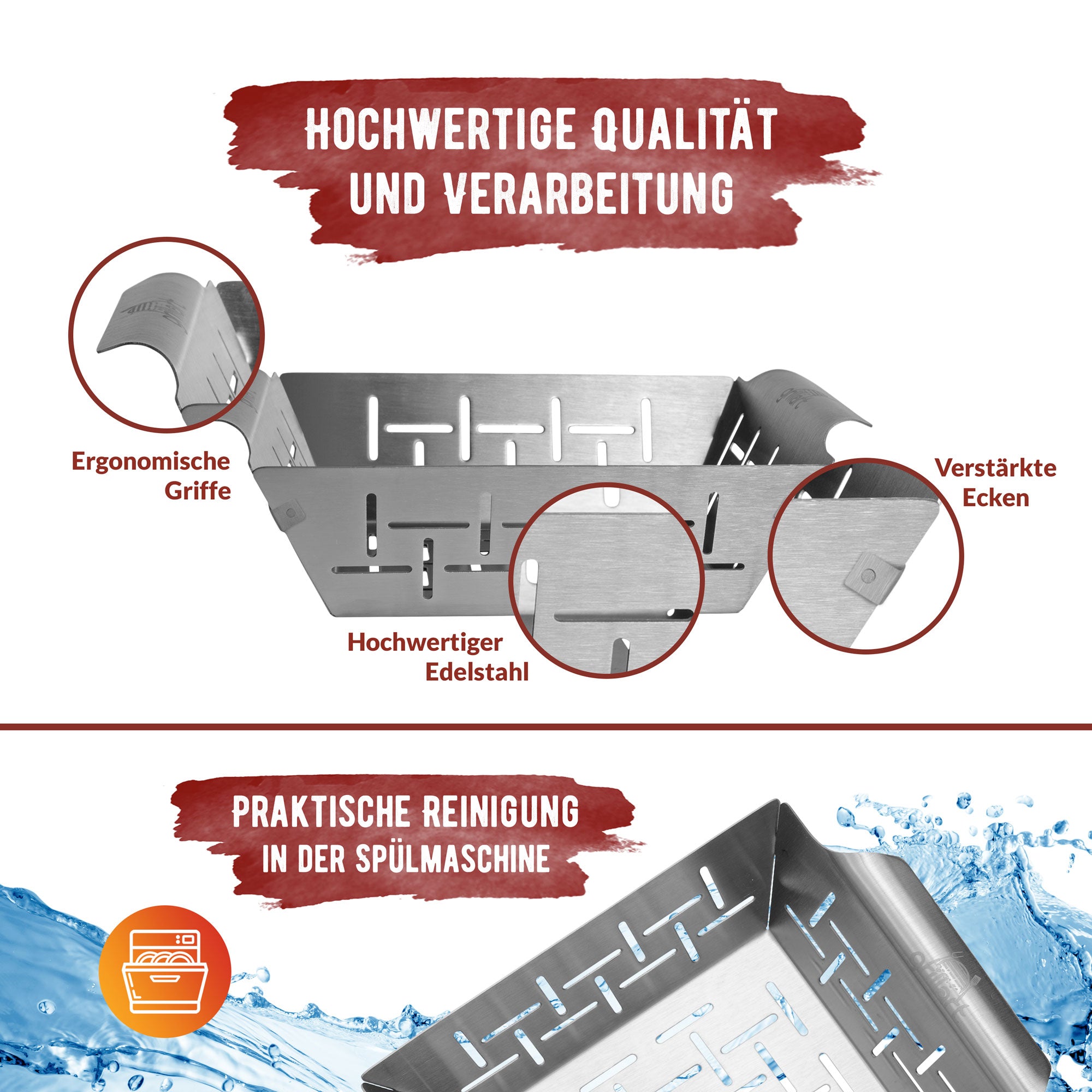 Premium Grillkorb und Grillschale aus hochwertigem Edelstahl - grillart®