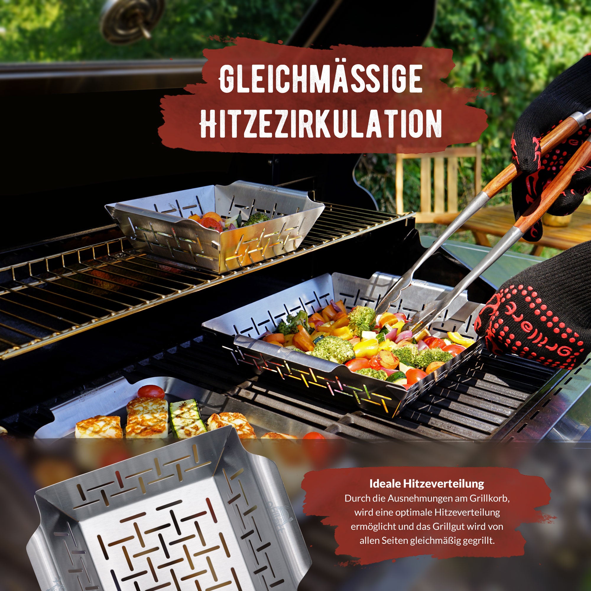 Premium Grillkorb und Grillschale aus hochwertigem Edelstahl - grillart®