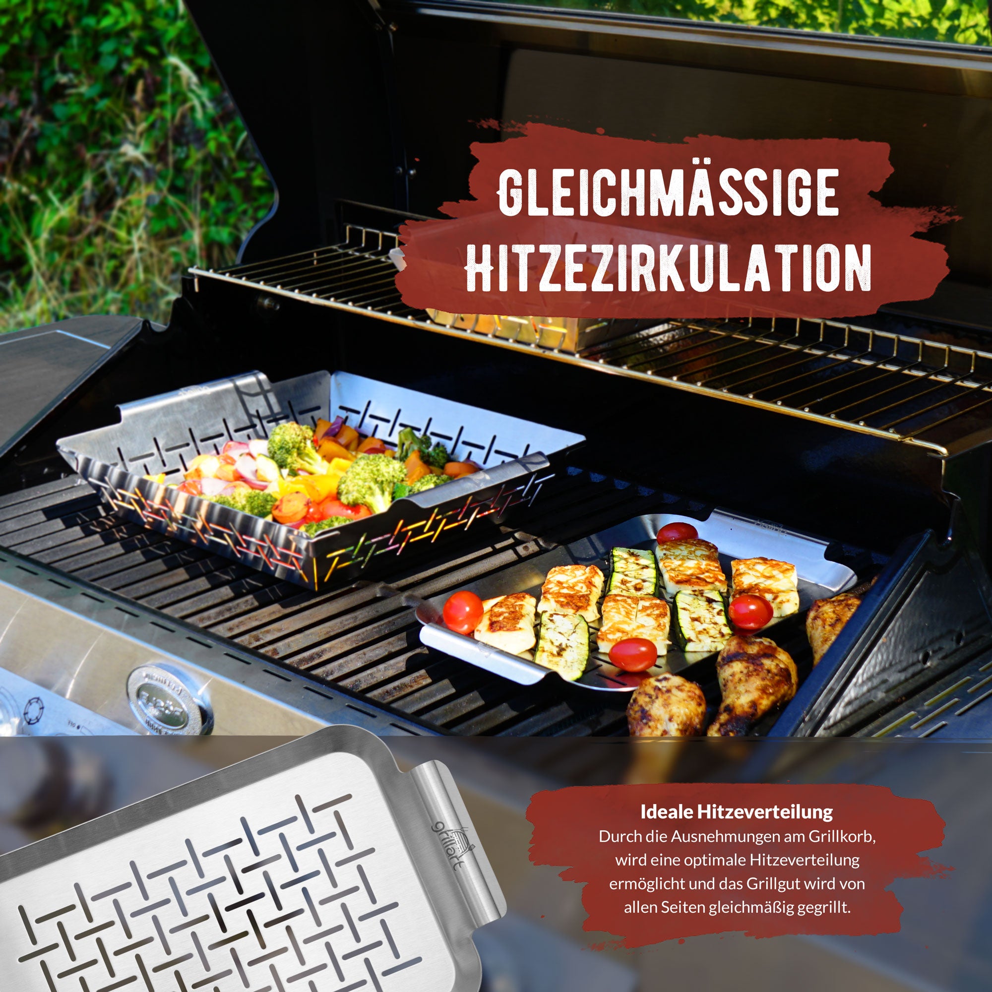 Premium Grillkorb und Grillschale aus hochwertigem Edelstahl - grillart®