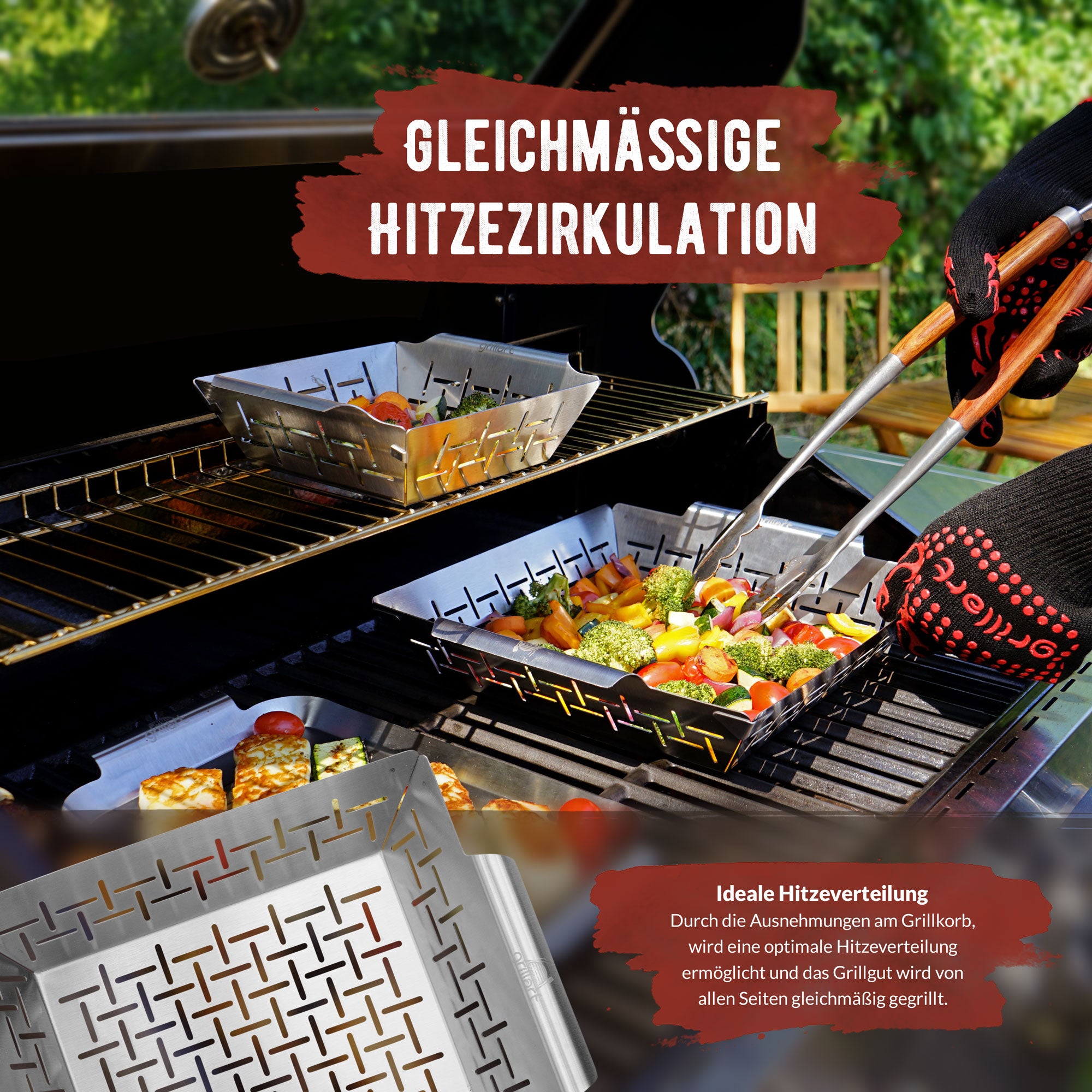 Premium Grillkorb und Grillschale aus hochwertigem Edelstahl - grillart®