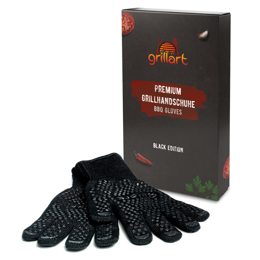 B- Ware! Hochwertige Grillhandschuhe – extrem hitzebeständig aus Aramidfasern - Verpackung kann eingerissen oder beschädigt sein! - grillart®