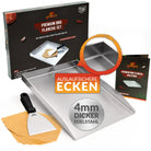 Premium Plancha Grillplatte aus hochwertigem Edelstahl inkl. Grillspachtel und Burgerpapier (Induktionsgeeignet) - grillart®