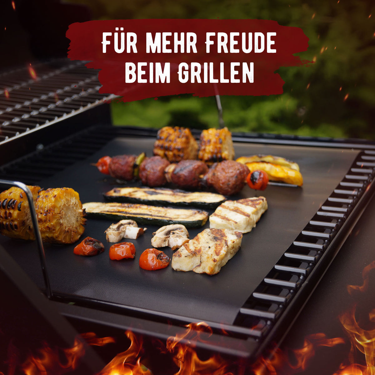 B-Ware Premium BBQ Grillmatte 4er Set - Verpackung kann eingerissen oder beschädigt sein! - grillart®