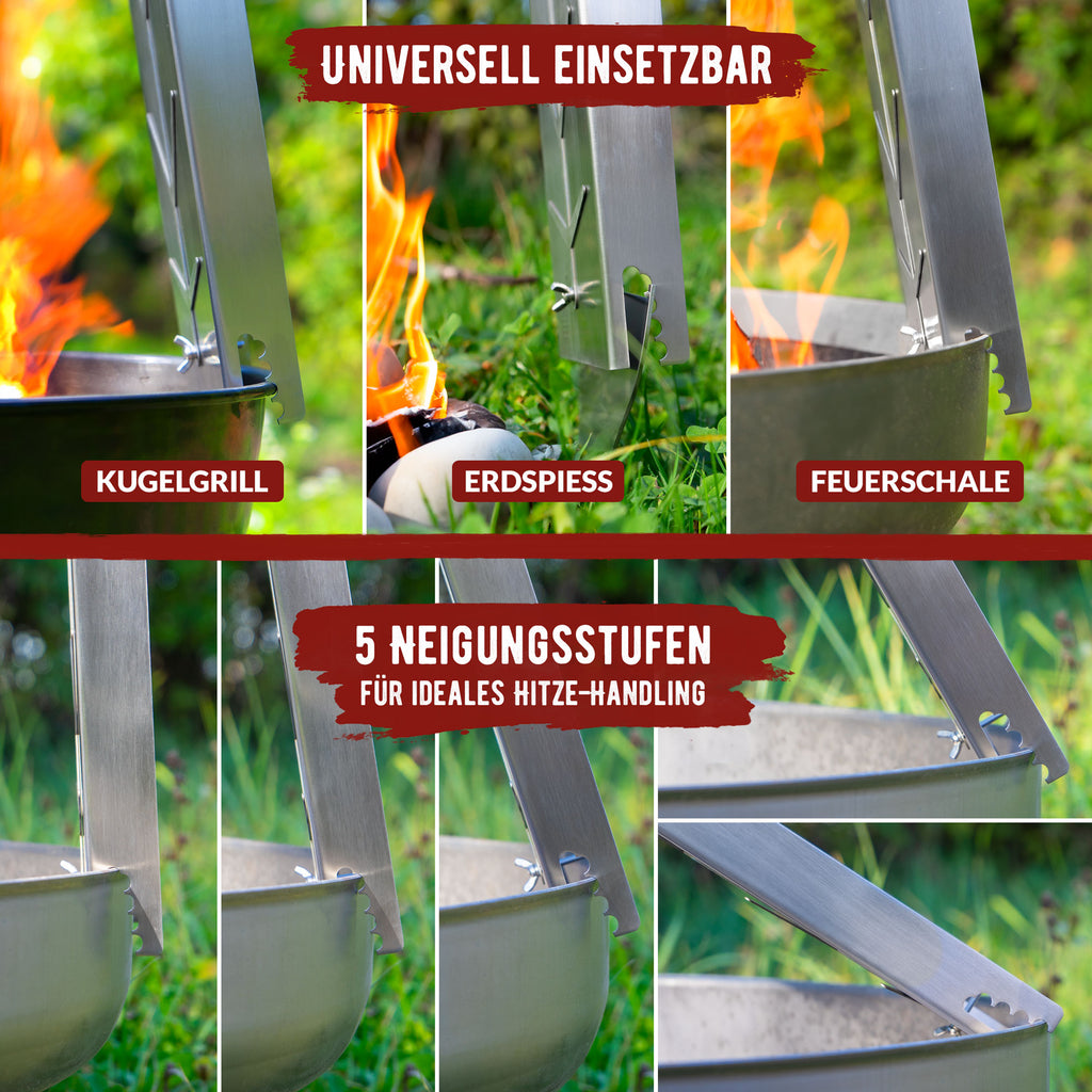 Premium Flammlachsbrett mit Halterung aus Edelstahl für herrlichen Flammlachs - grillart®