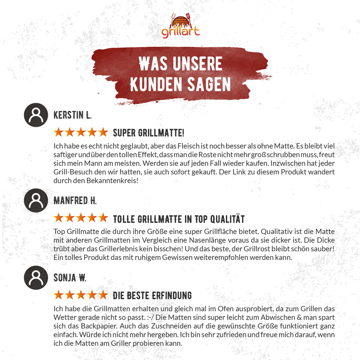 B-Ware Premium BBQ Grillmatte 4er Set - Verpackung kann eingerissen oder beschädigt sein! - grillart®