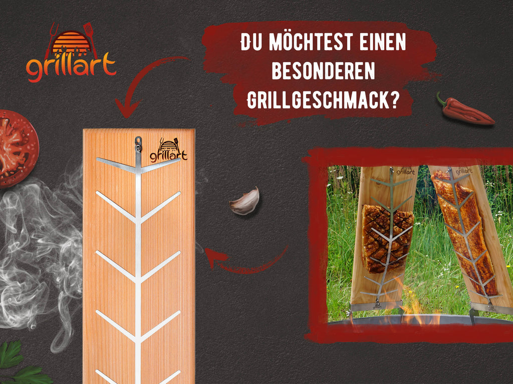 Fire World - Flammlachsbretter - 4er Set Flammlachsbrett -  Flammlachsbretter mit Halterung aus Edelstahl - Lachsbretter aus Buche -  Lachsbrett - Feuerschale - Räucherbrett - Made in Germany : :  Garten