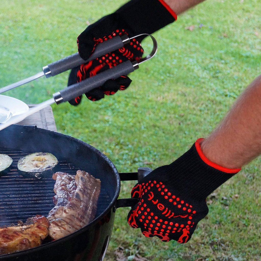 B - Ware! Hochwertige Grillhandschuhe – extrem hitzebeständig aus Aramidfasern - Verpackung kann eingerissen oder beschädigt sein! - grillart®