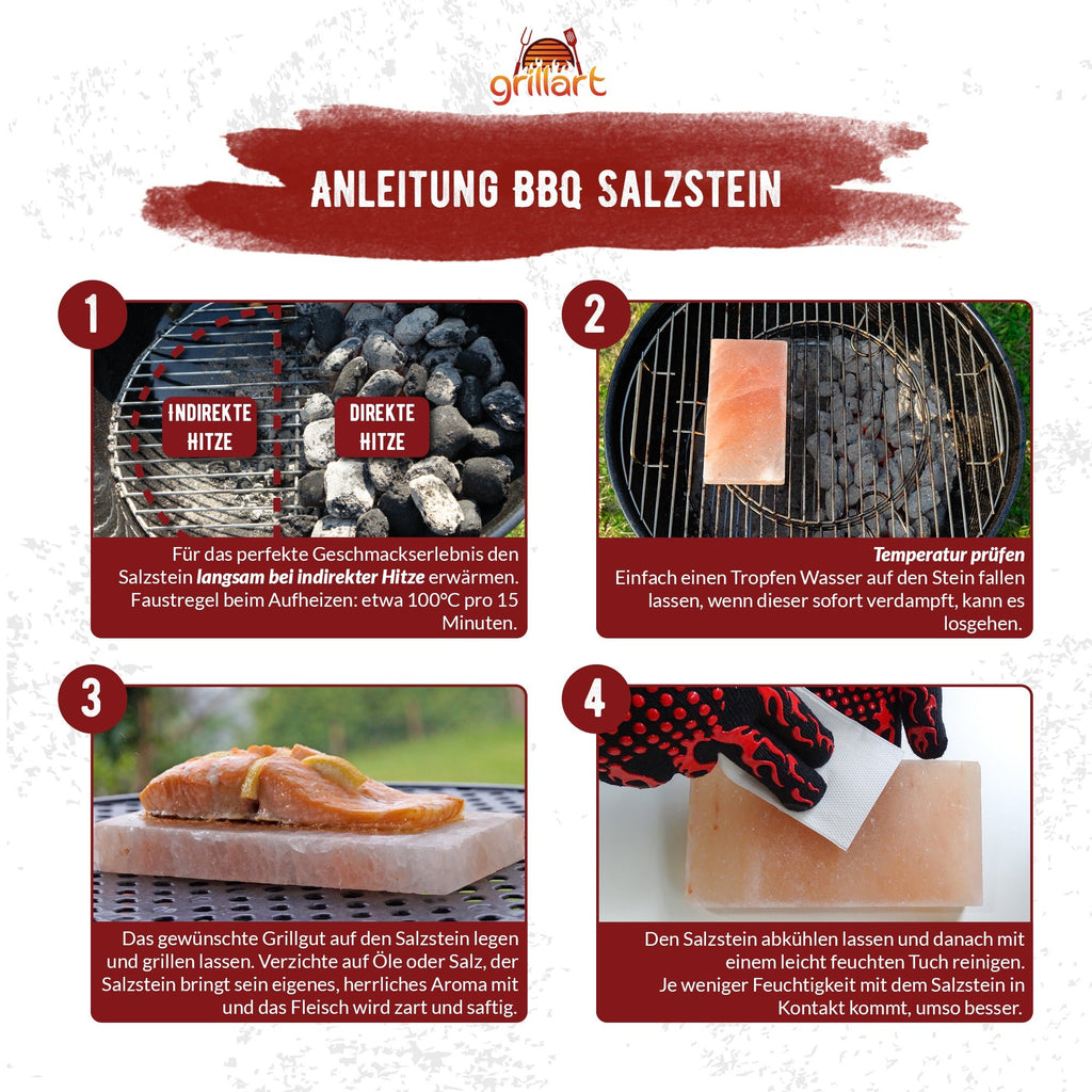 B - Ware Hochwertige Salzsteine zum Grillen - 2er Pack Achtung! Ecken können abgebrochen sein! - grillart®