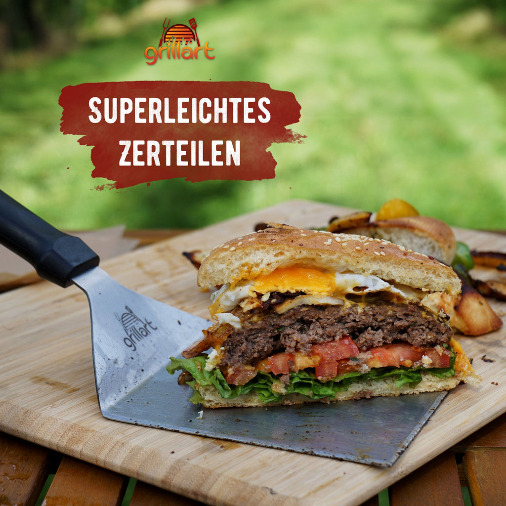 B - Ware! Premium Grillspachtel Set inkl. 30 Stk Burgerpapier - Verpackung kann eingerissen oder beschädigt sein! - grillart®