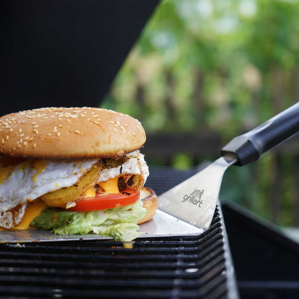 B - Ware! Premium Grillspachtel Set inkl. 30 Stk Burgerpapier - Verpackung kann eingerissen oder beschädigt sein! - grillart®