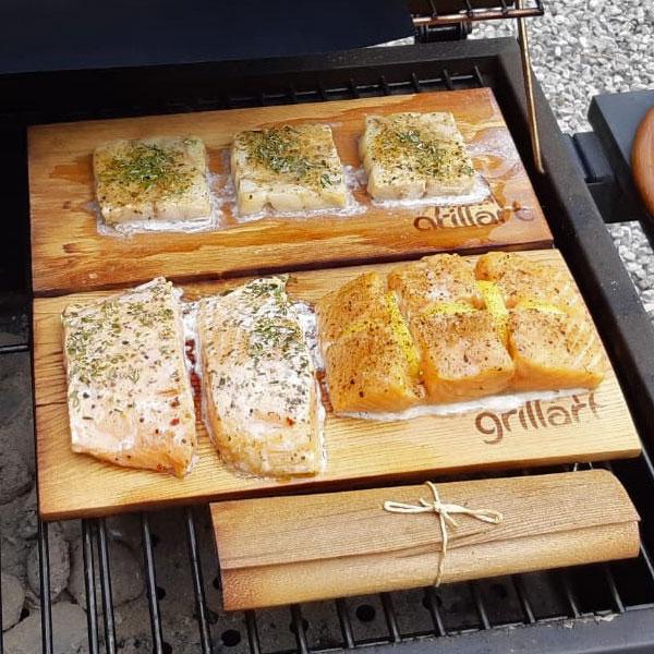 B - Ware! - Räucherbretter zum Grillen – aus 100% natürlichem Holz - Es können Risse und Astlöcher vorkommen! - grillart®