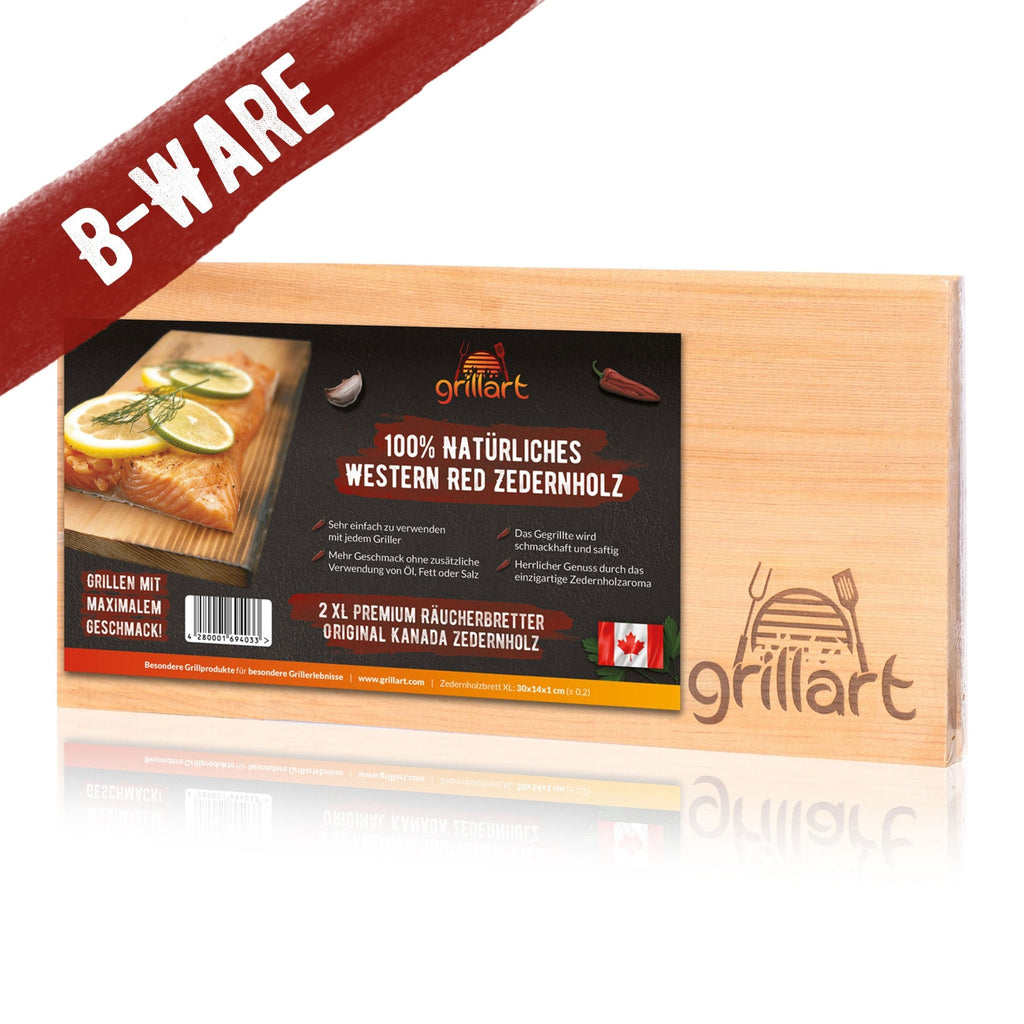 B - Ware! - Räucherbretter zum Grillen – aus 100% natürlichem Holz - Es können Risse und Astlöcher vorkommen! - grillart®