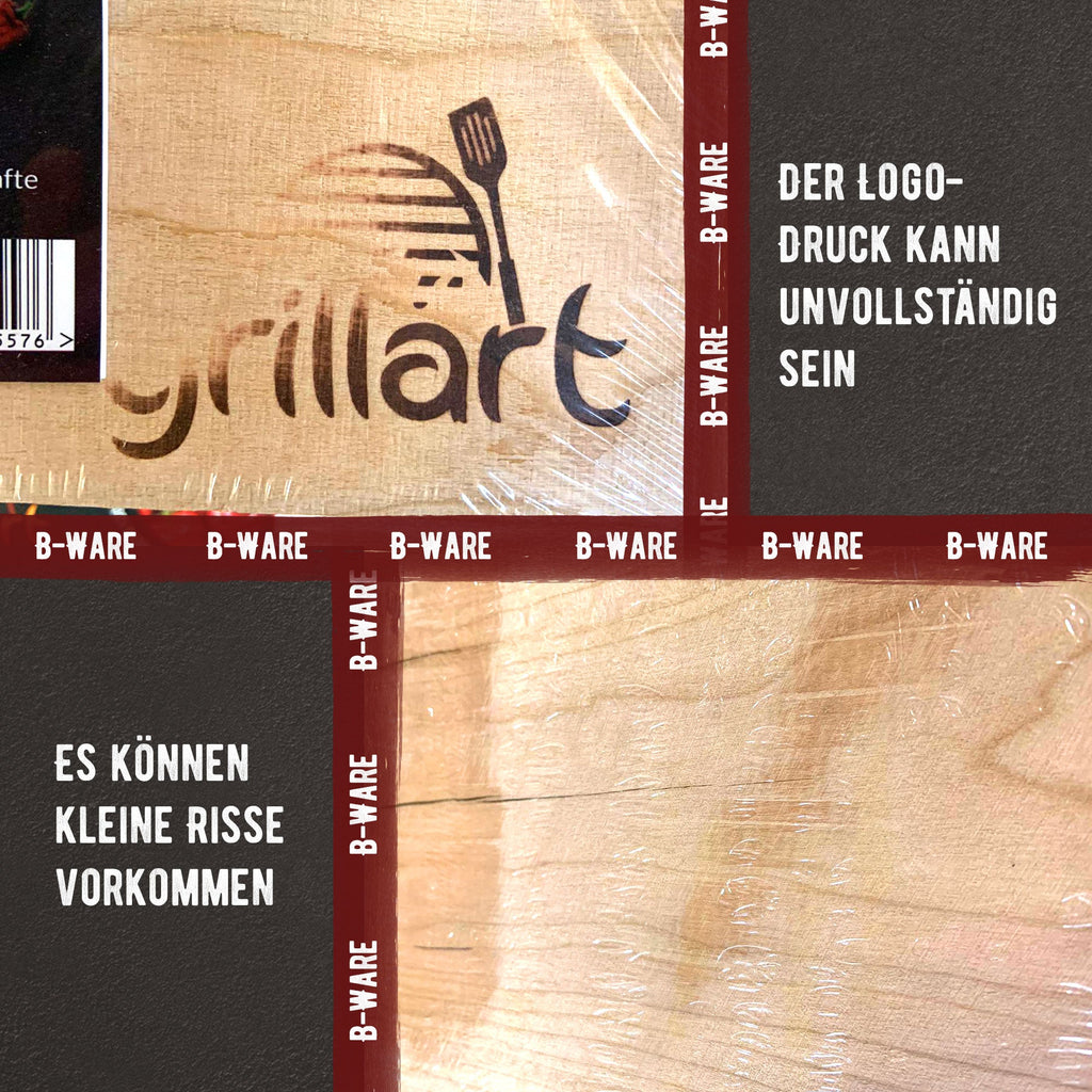 B - Ware! - Räucherbretter zum Grillen – aus 100% natürlichem Holz - Es können Risse und Astlöcher vorkommen! - grillart®