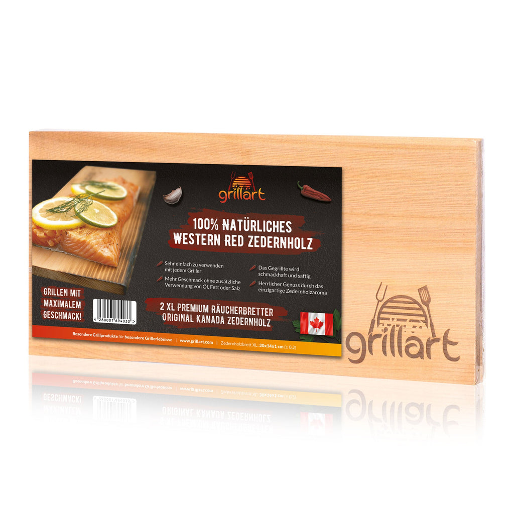 B - Ware! - Räucherbretter zum Grillen – aus 100% natürlichem Holz - Es können Risse und Astlöcher vorkommen! - grillart®