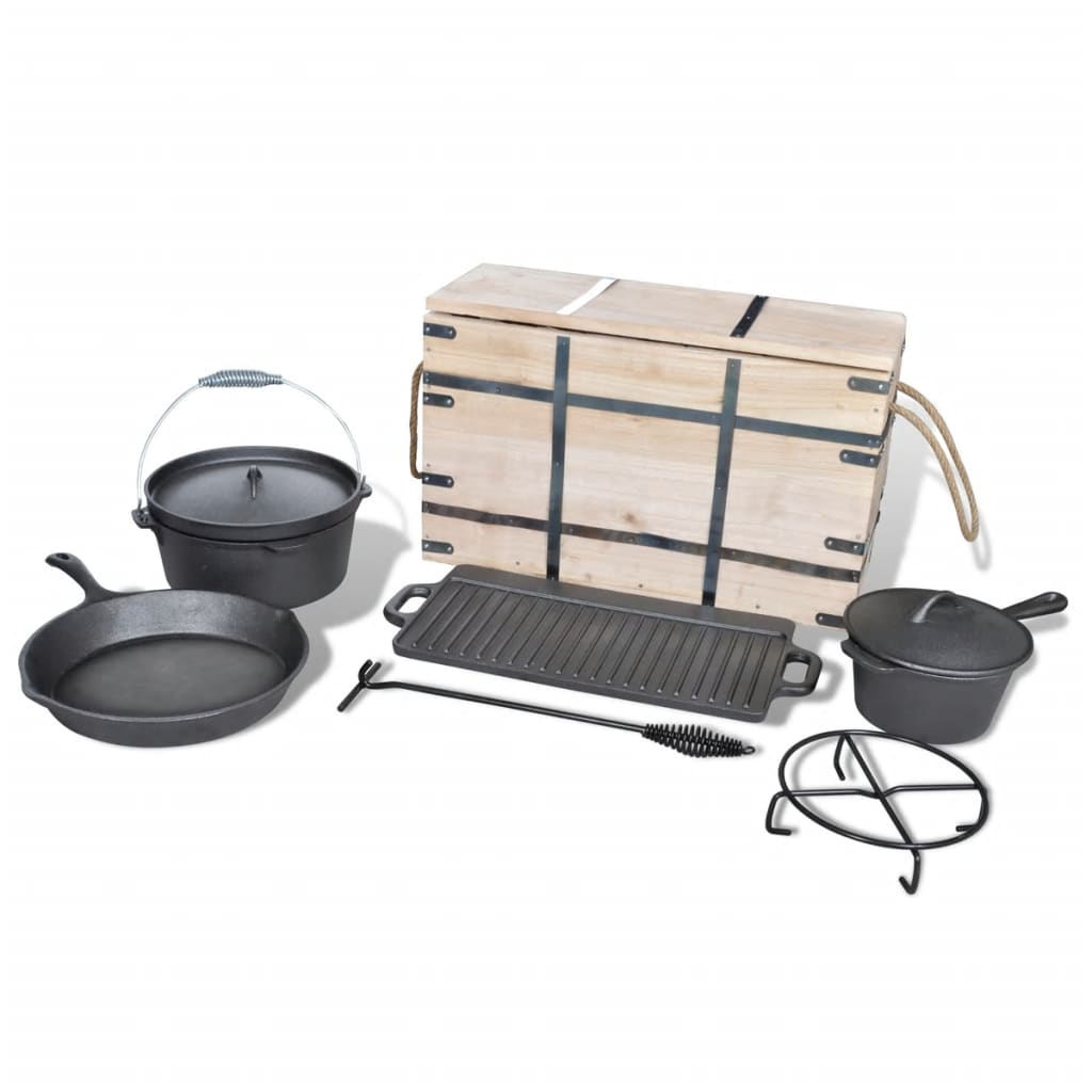 Dutch Oven Set in eleganter Holzkiste 9 - teilig - grillart®