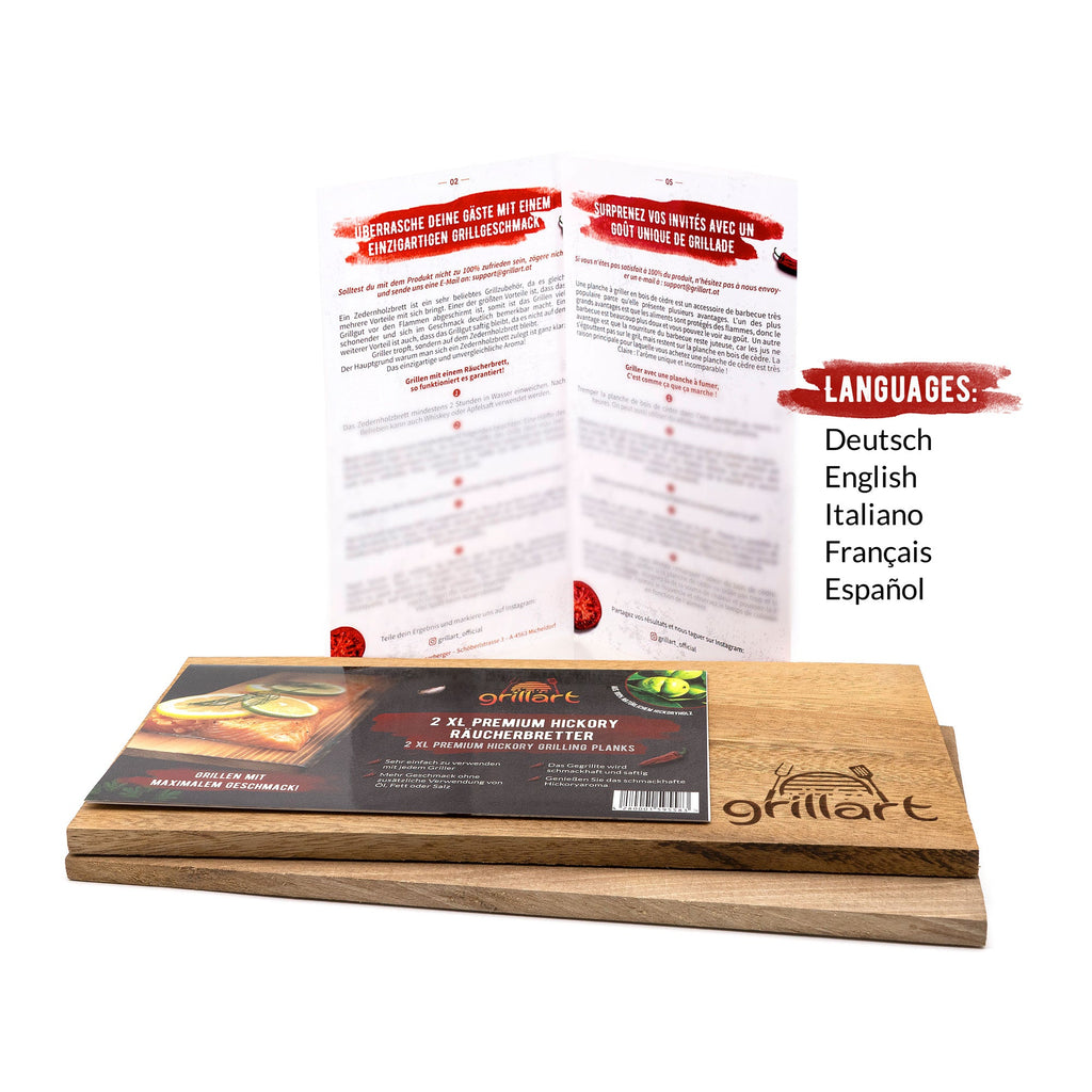 grillart® Premium Räucherbretter hergestellt aus 100% natürlichem Holz für einen besonderen Grillgeschmack - grillart®