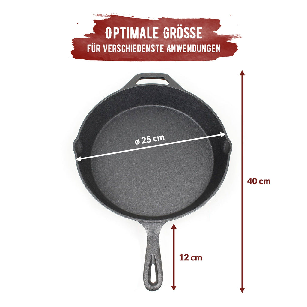 Hochwertige Gusseisen - Pfanne - 25cm - grillart®