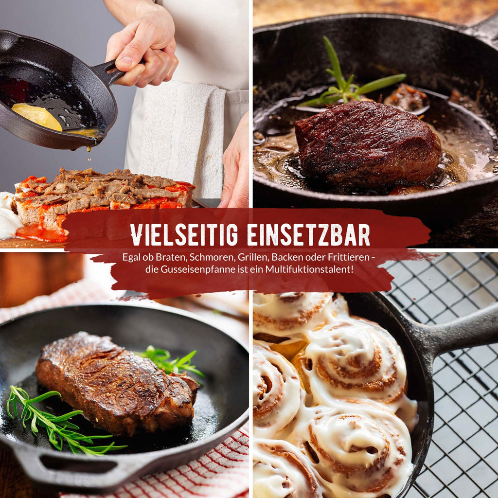 Hochwertige Gusseisen - Pfanne - 25cm - grillart®