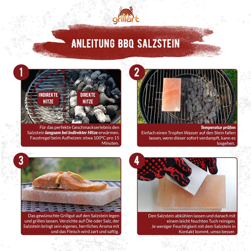 Hochwertige Salzsteine zum Grillen - 2er Pack - grillart®