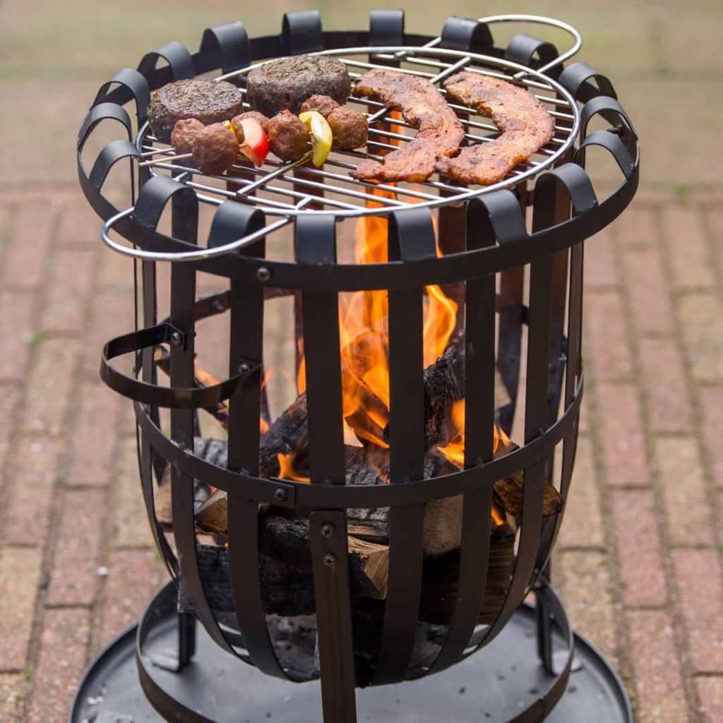 Feuerkorb aus Stahl mit grillart® Grillrost und – Bodenplatte